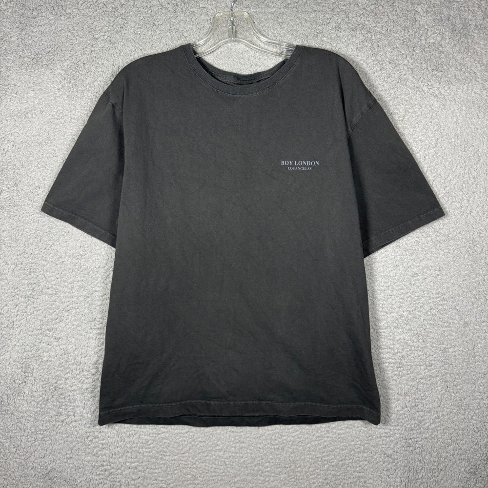 Boy London Los Angeles Graphic T-Shirt Faded Black Cotton Tee Mens 31162 S/M